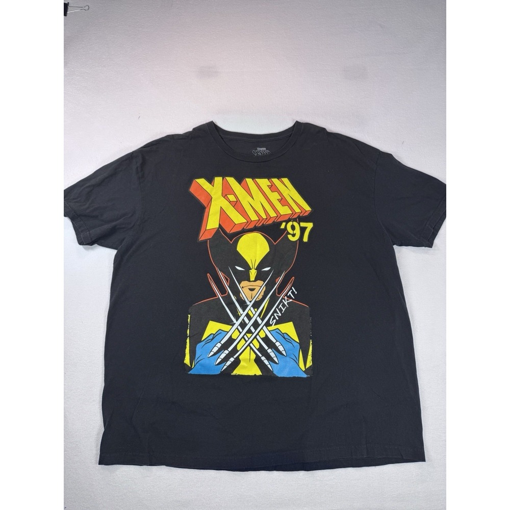 Marvel X-Men 97 Wolverine Graphic T Shirt Mens 2XL Black Cotton Comic Tee